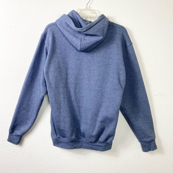 Teemax Carmel California Grey Blue Graphic Spellout Hoodie Sweatshirt Size S - Picture 2 of 5